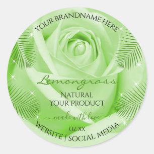 Produto Floral Etiquetas Rosa Verde com Folhas de