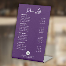 Produto Personalizado/Lista de Preços de Serviços