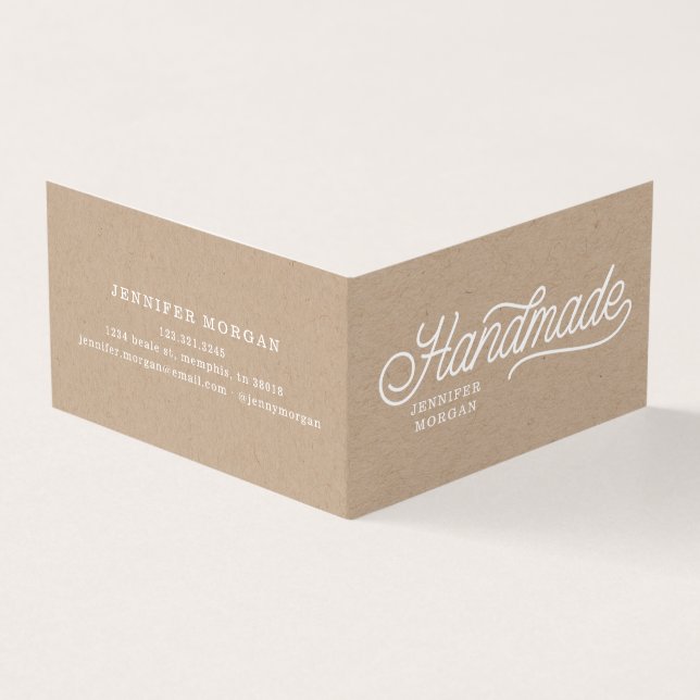 Produtos feitos à mão Cartão de visita Kraft dobra (Exterior)