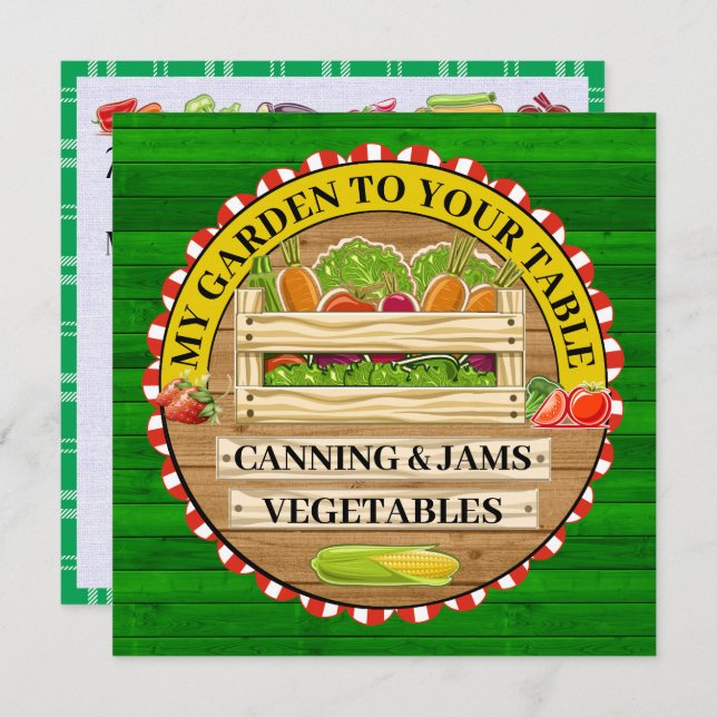 Produtos frescos e cartão de reservas (Frente/Verso)