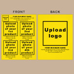 Produtos ou serviços comerciais no folheto amarelo<br><div class="desc">Folheto que você pode personalizar para colocar sua marca comercial, produtos ou serviços e outras informações de sua empresa. Você pode colocar até 4 produtos ou serviços. Personalize-o e dê-o aos seus clientes ou clientes para anunciar o seu nome de marca e promover os seus produtos ou serviços. Material personalizável...</div>