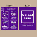 Produtos ou serviços comerciais no Folheto Roxo<br><div class="desc">Folheto que você pode personalizar para colocar sua marca comercial, produtos ou serviços e outras informações de sua empresa. Você pode colocar até 4 produtos ou serviços. Personalize-o e dê-o aos seus clientes ou clientes para anunciar o seu nome de marca e promover os seus produtos ou serviços. Material personalizável...</div>