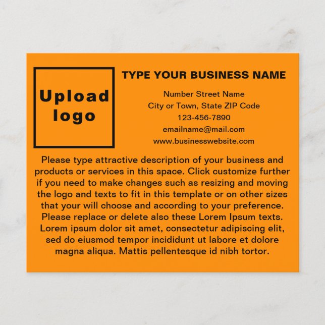 Produtos ou serviços comerciais no Orange Flyer (Frente)