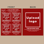 Produtos ou serviços comerciais no Red Flyer<br><div class="desc">Folheto que você pode personalizar para colocar sua marca comercial, produtos ou serviços e outras informações de sua empresa. Você pode colocar até 4 produtos ou serviços. Personalize-o e dê-o aos seus clientes ou clientes para anunciar o seu nome de marca e promover os seus produtos ou serviços. Material personalizável...</div>