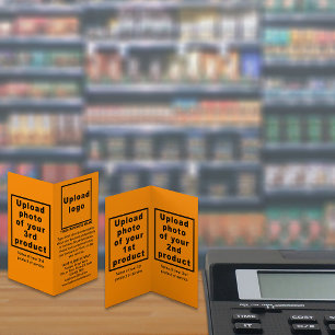 Produtos para empresas em pequenas placas laranja 