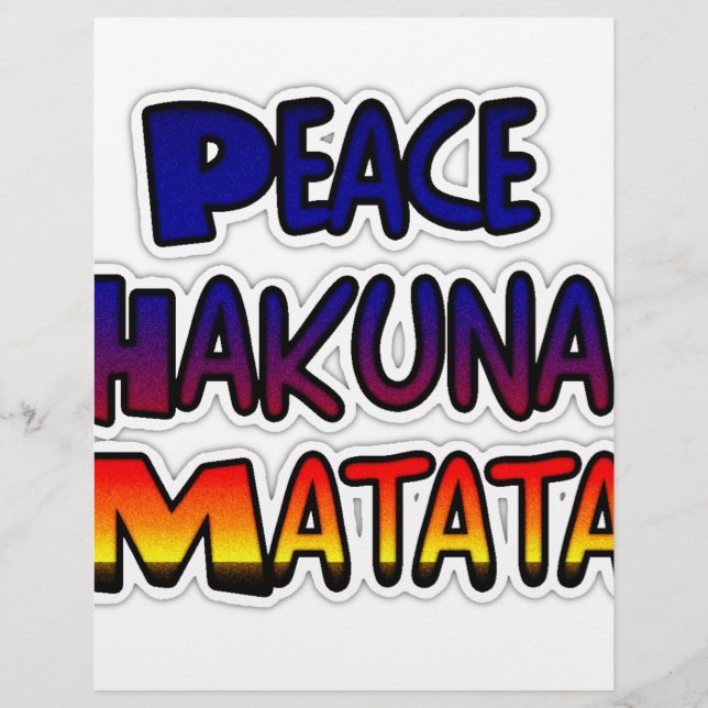Produtos para presentes da Peace Hakuna Matata (Frente)