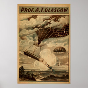 Prof. GLASGOW Balão Paraquedas VAUDEVILLE Poster