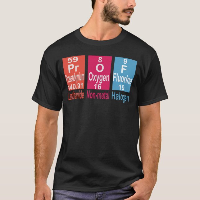 PROF. MESA PERIÓDICA QUÍMICA. Camiseta (Frente)