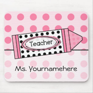 Professor cor-de-rosa Mousepad do pastel das