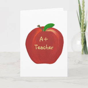 Professor de Apple A+ Vermelha, cartões de saudaçã