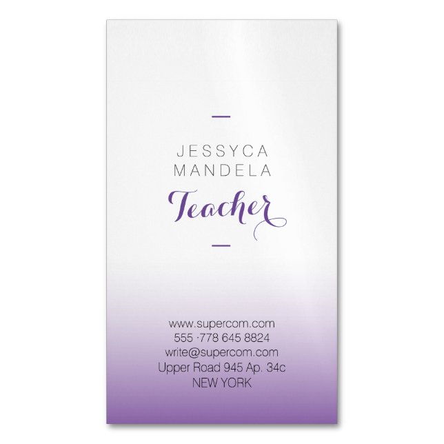 Professor de Cartões de visitas magnéticos (Frente Vertical)