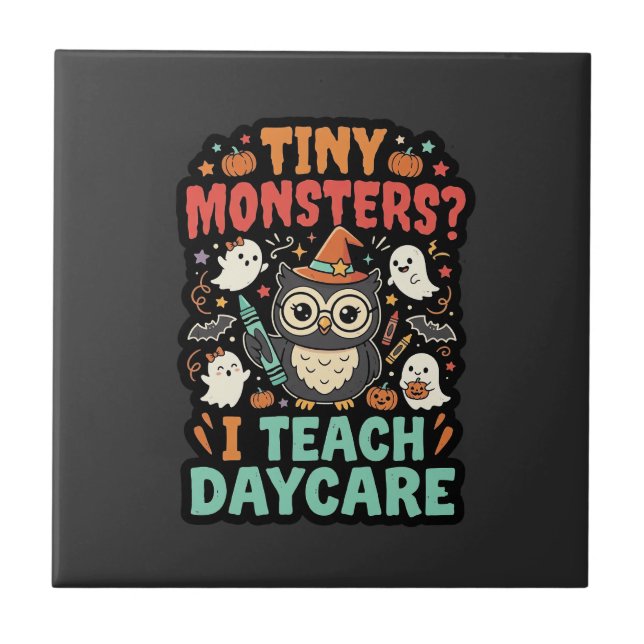 Professor de Creche de Halloween Monstros Pequenos (Frente)