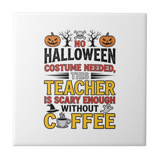Professor de Halloween Sem Roupa Necessária Café E (Frente)