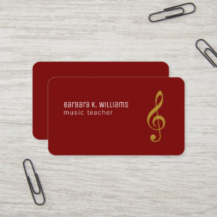 Professor de Música cartão de visita vermelho com