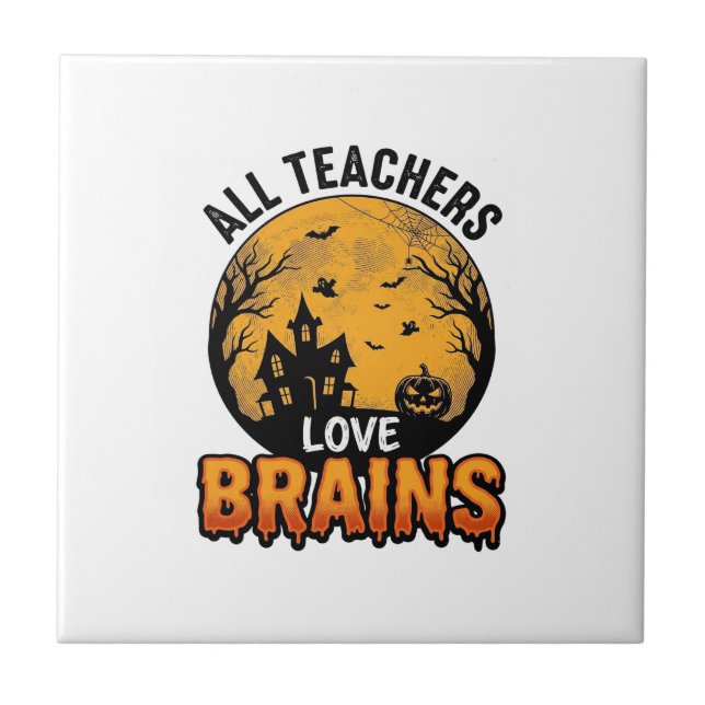 Professor Dia das Bruxas Amor Cérebros Design Vint (Frente)