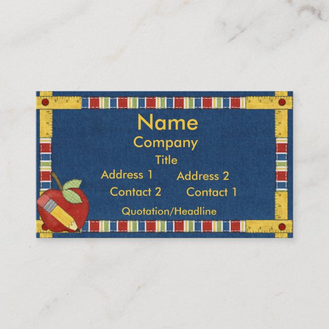 Professor que aprende o cartão de visita (Frente)