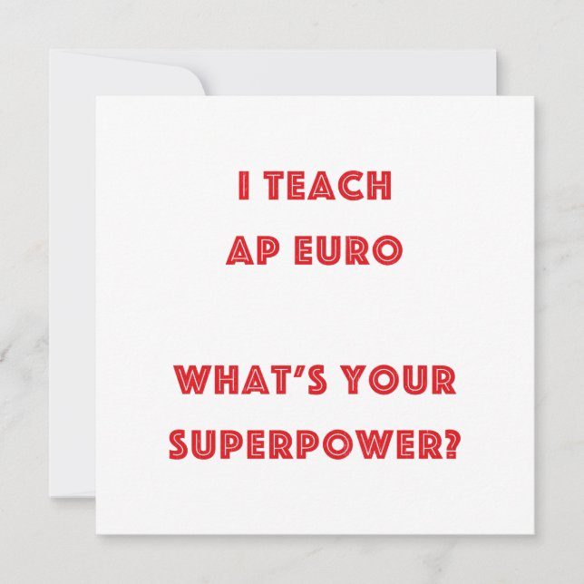 Professor Superpoder de História AP Euro (Frente)