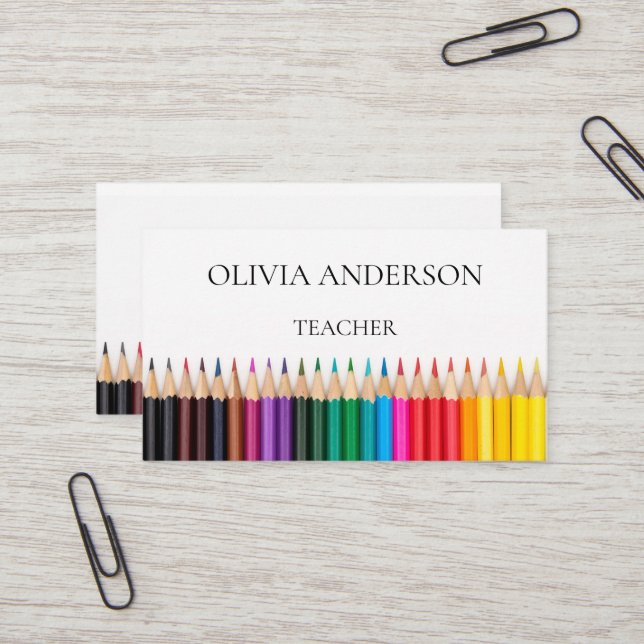 Professora | Cartões de visitas brancas do tutor (Frente/Verso In Situ)