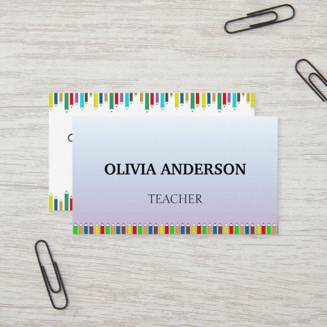 Professora | Cartões de visitas brancas do tutor (Frente/Verso In Situ)
