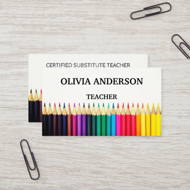 Professora | Cartões de visitas brancas do tutor (Frente/Verso In Situ)