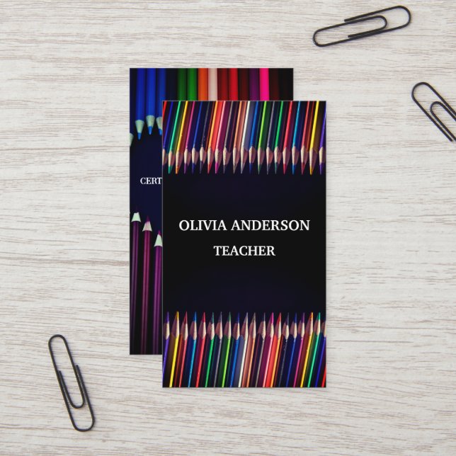 Professora | Cartões de visitas de tutores (Frente/Verso In Situ)