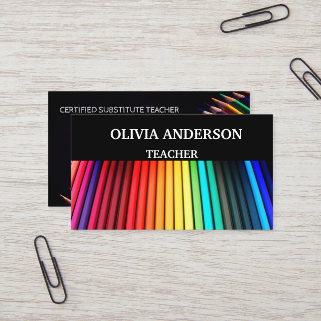 Professora | Cartões de visitas de tutores (Frente/Verso In Situ)