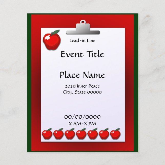 Professora da Escola Apple Small Event Flyer (Frente)