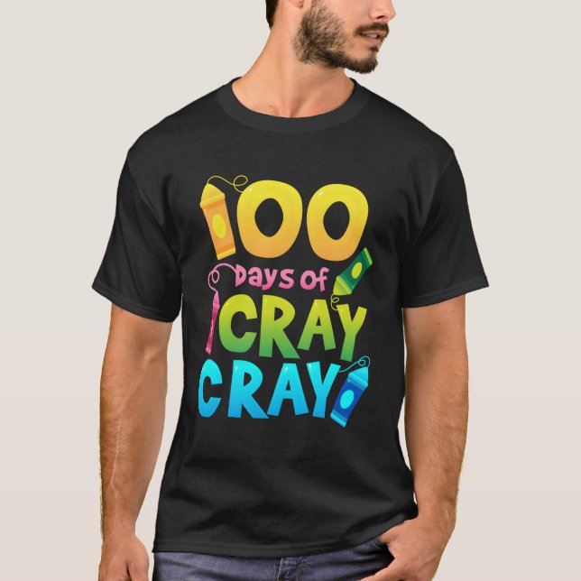 Professora De 100 Dias Camisa De Cray De Presente  (Frente)