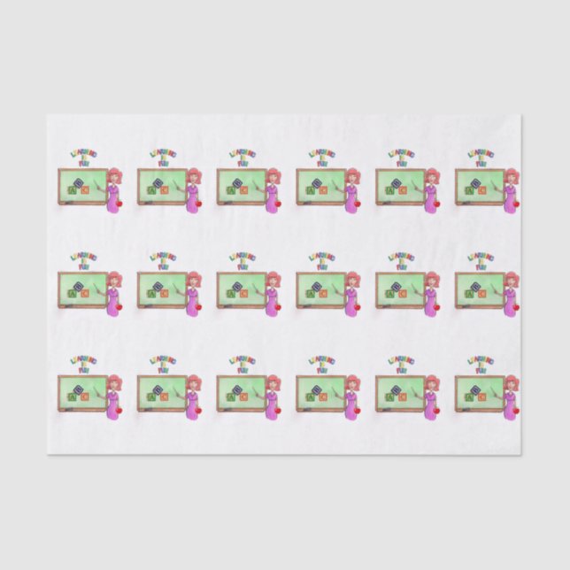 Professora de Papel de Tecido Decorativo (Frente )