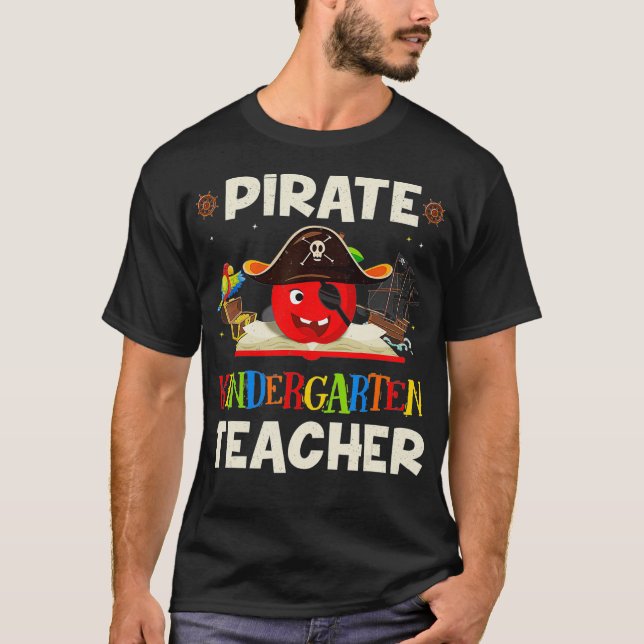 Professora Do Jardim Infantil Pirata Para Camiseta (Frente)