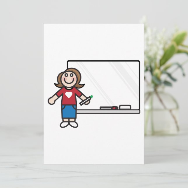 Professora E Convite De Quadro Branco (Em pé/Frente)