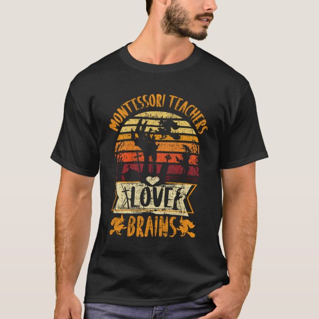 Professora Engraçado Camisa Montessori Professores (Frente)