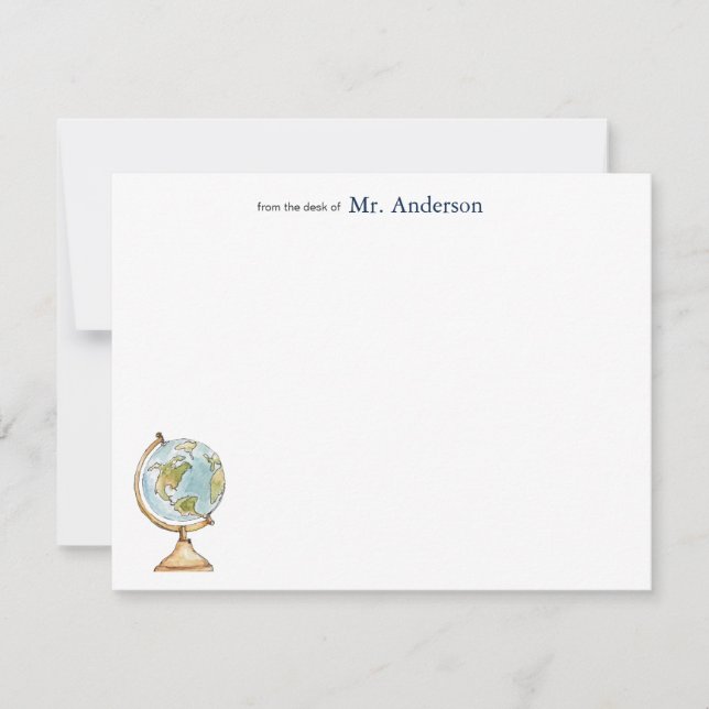 Professores Cartões de Nota Personalizados no Mund (Frente)