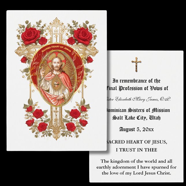 PROFISSÃO CATÓLICA NUN DE VOWS HOLY CARD (Criador carregado)