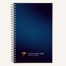Profissional Caduceu Azul Marinho Dourado Médico