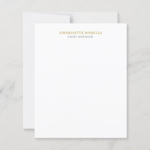 Profissional Moderno Minimalista Cor Dourada Papel