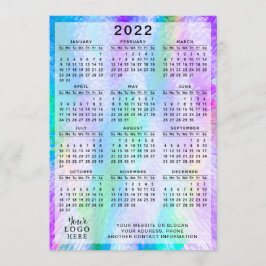 Programa 2022 Calendário Iridescente Colorida Holográfico