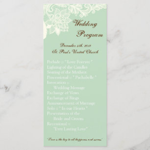 Programa 25 4x9 Mint Vintage Victorian Lace Program