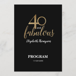 Programa 40 e fabuloso Aniversário de 40 anos Dourado Brilh