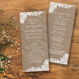 Programa A Coleção Rústica de Lace Branco de Burlap & Vinta