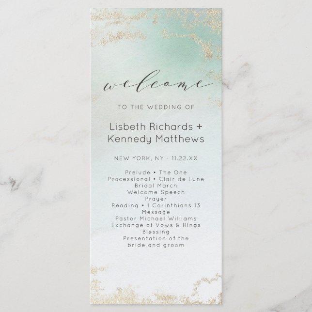 Programa Abstrato Aqua Ombre Fade com luz Dourada do Fosco (Frente)