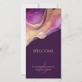 Programa Abstrato de Casamento Dourado e Roxo Mode