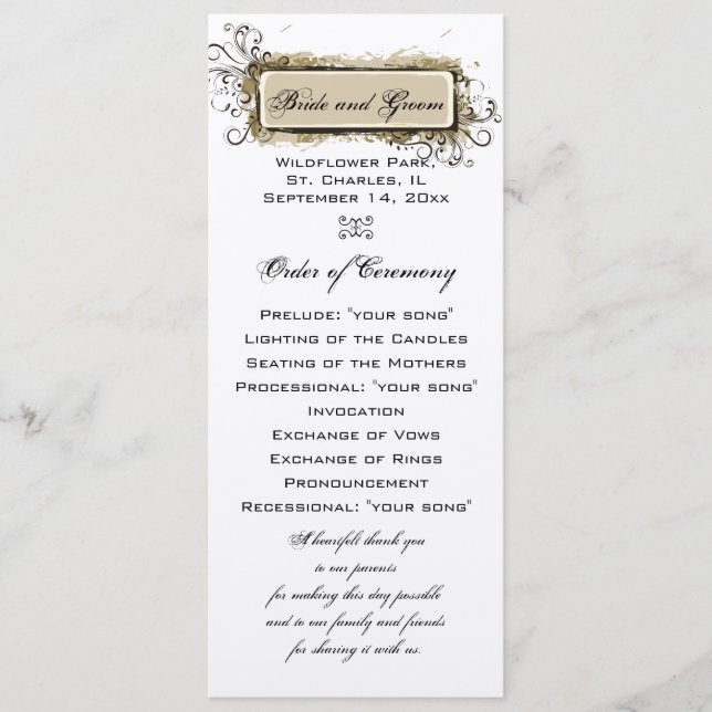 Programa abstrato Floral de Casamento (Frente)