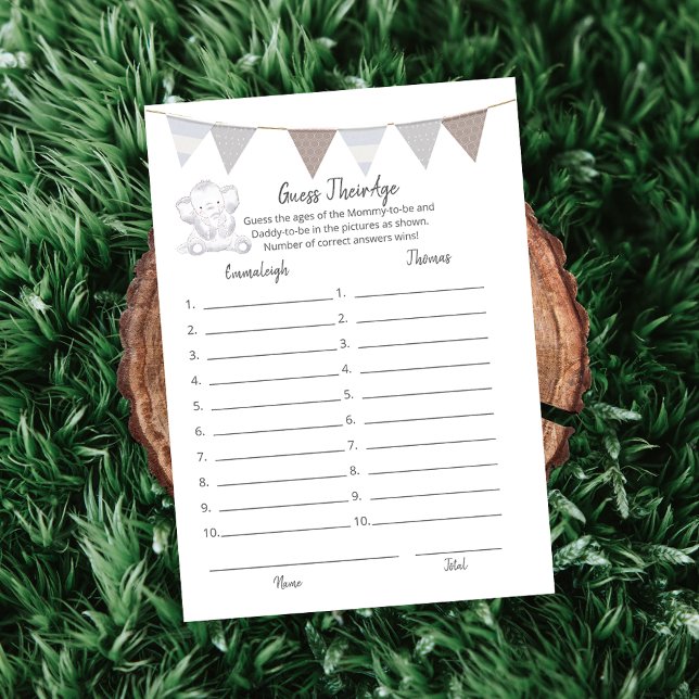 Programa Adivinhem O Jogo Da Idade Do Bebê-Elefante Moderno (Criador carregado)