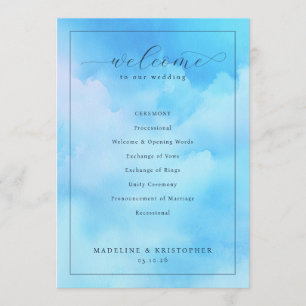 Programa Água Azul Serena Cerimônia de Casamento em Aquarel