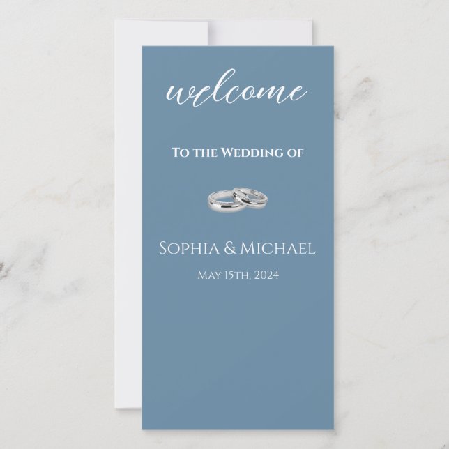 Programa Anéis de Casamento Branco e Verde Azul- (Frente)