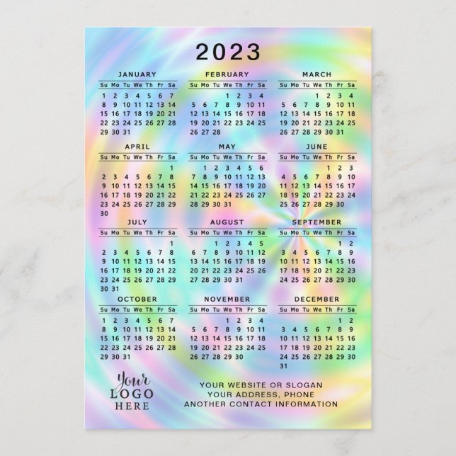 Programa Ano do Cheio do Calendário 2023 - Faux Holographic (Frente)