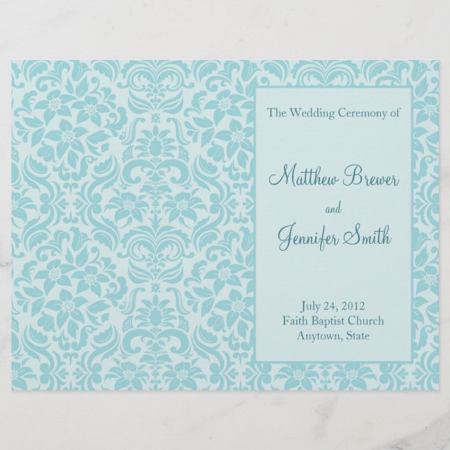 Programa Aqua Wedding Order of Service and Ceremon (Frente)