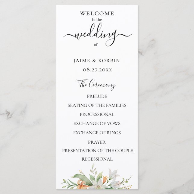 Programa Aquarela Botânica Floral Lírio Casamento (Frente)