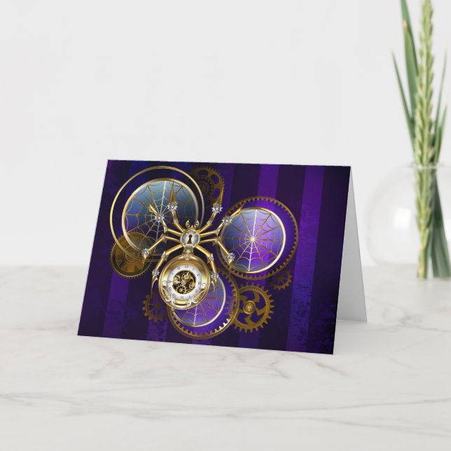 Programa Aranha Steampunk no fundo roxo (Frente)